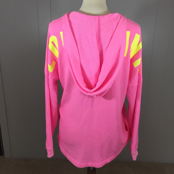 PINK strappy front hoodie tunic, xsmall - Picture 7 of 8